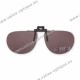 Polarized spring flip up glasses - metal mechanism - rounded shape - brown