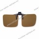 Polarized spring flip up glasses - metal mechanism - square shape - brown