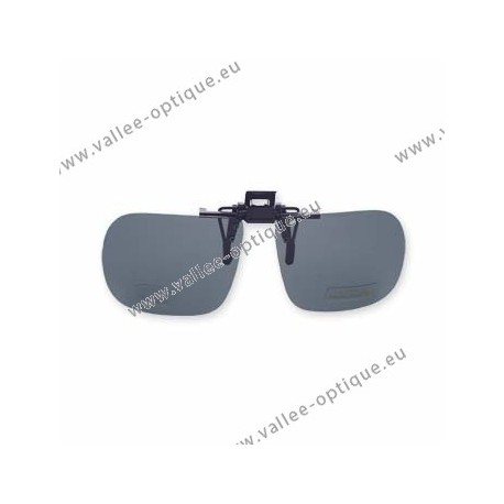 Polarized spring flip up glasses - plastic mechanism - straight shape - grey