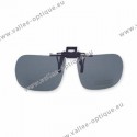 Polarized spring flip up glasses - plastic mechanism - straight shape - grey