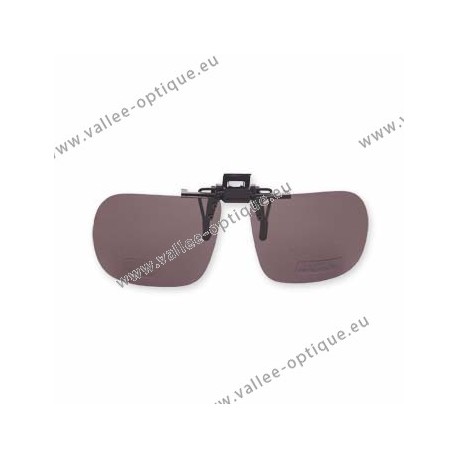 Polarized spring flip up glasses - plastic mechanism - straight shape - brown