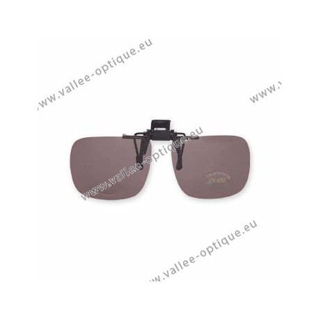 Polarized spring flip up glasses - plastic mechanism - medium size - brown