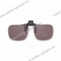 Polarized spring flip up glasses - plastic mechanism - medium size - brown