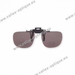 Polarized spring flip up glasses - plastic mechanism - small size - brown