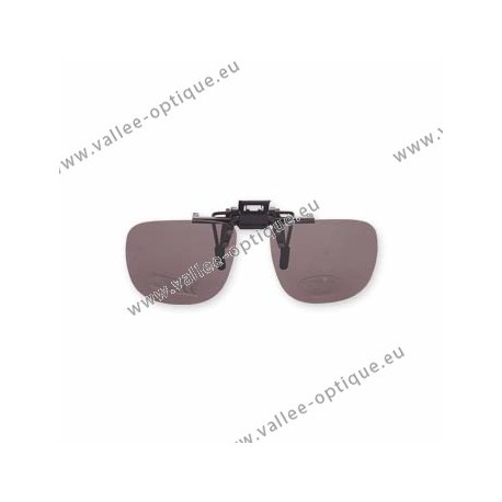 Polarized spring flip up glasses - plastic mechanism - small size - brown