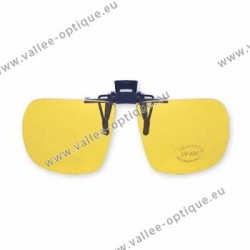 Non polarized spring flip up glasses - plastic mechanism - yellow