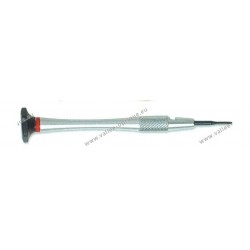 Screwdriver with chrome plated ergonomic handle and Ø 2.3 mm flat blade