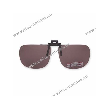 Polarized spring flip up glasses - metal mechanism - straight form - brown