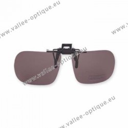 Non polarized spring flip up glasses - plastic mechanism - straight shape - grey