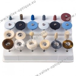 Set of 24 brushes, small wheels and buffs