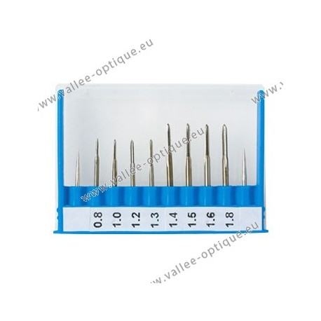 Set of 8 flat shank taps and 2 center finders for TA-200