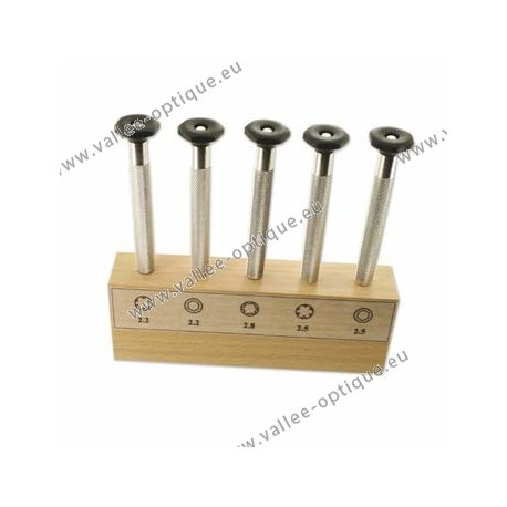 Set of nut wrenches on wooden stand
