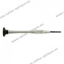 Screwdriver with screw chuck, chrome plated ergonomic handle and Ø 1.5 mm flat blade