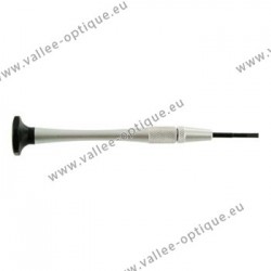 Screwdriver with screw chuck, chrome plated ergonomic handle and Ø 1.8 mm flat blade