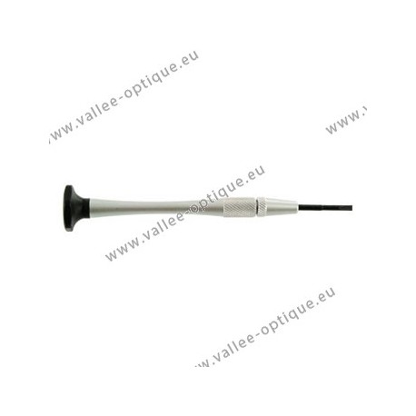 Screwdriver with screw chuck, chrome plated ergonomic handle and Ø 1.8 mm flat blade