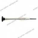 Screwdriver with screw chuck, chrome plated ergonomic handle and Ø 1.8 mm flat blade