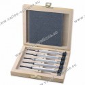 Set of nut wrenches on wooden case