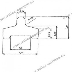 Eyewire replacement cord - section in T - small model - crystal