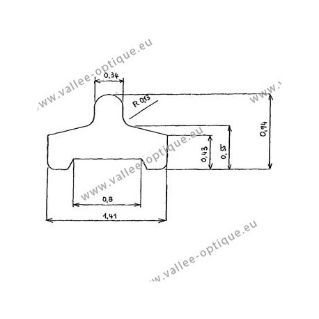 Eyewire replacement cord - section in T - small model - crystal