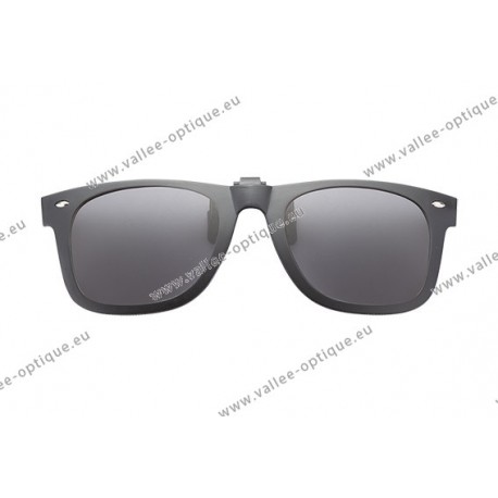 Polarized spring flip up glasses with plastic frame,grey lenses