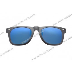 Polarized spring flip up glasses with plastic frame, miror blue lenses