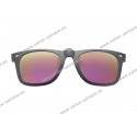 Polarized spring flip up glasses with plastic frame, miror pink lenses