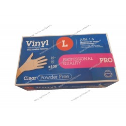 Powder-free vynil gloves, size M