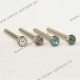 Screw with green stone inlay 1.16 x 2.3 x 10 - white