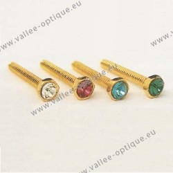 Screw with crystal stone inlay 1.16 x 2.3 x 10 - gold