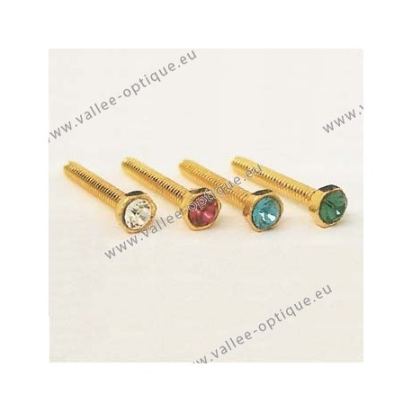 Screw with crystal stone inlay 1.16 x 2.3 x 10 - gold