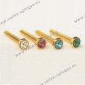 Screw with red stone inlay 1.16 x 2.3 x 10 - gold